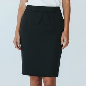 Matty M Black Pencil Skirt with Bow Size 8 NWOT